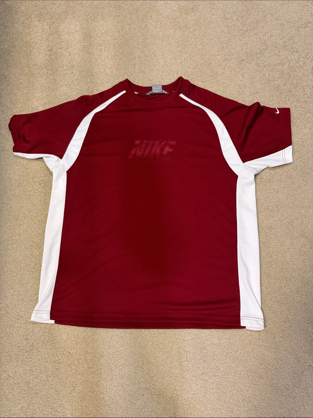 Nike Maroon and White Performance Short Sleeve Tee